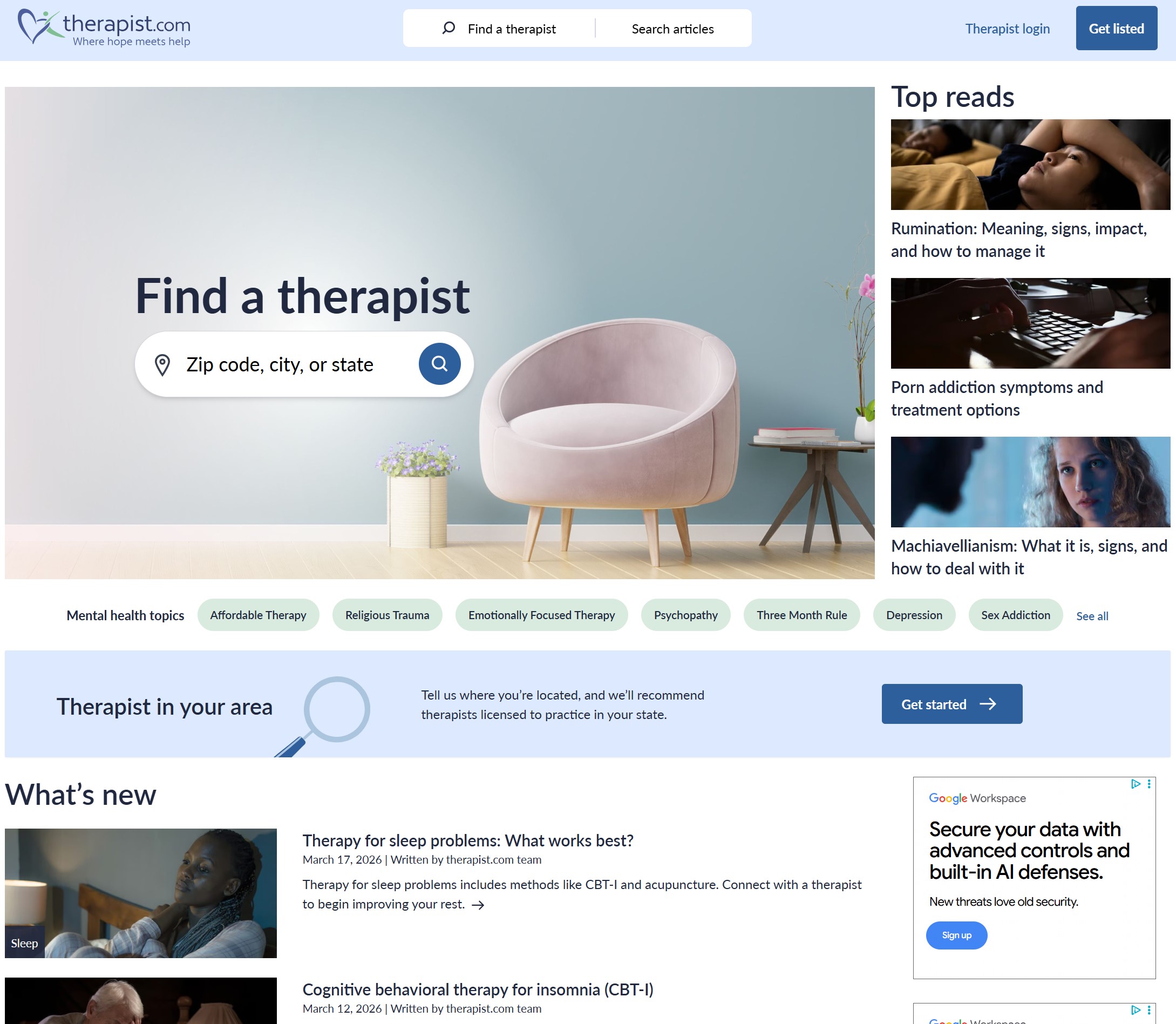 Therapist.com — WordPress Rebuild